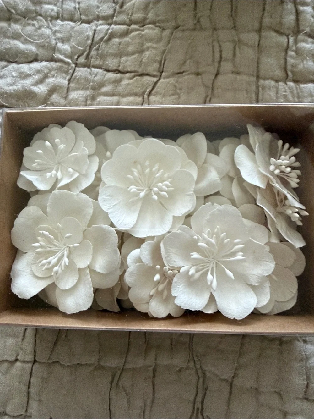 Recollections White Paper Flower Embellishments - Pack of 24